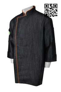 KI090  個人設計廚師制服  來樣訂造廚師制服 訂購牛仔廚師服  廚師服製衣廠